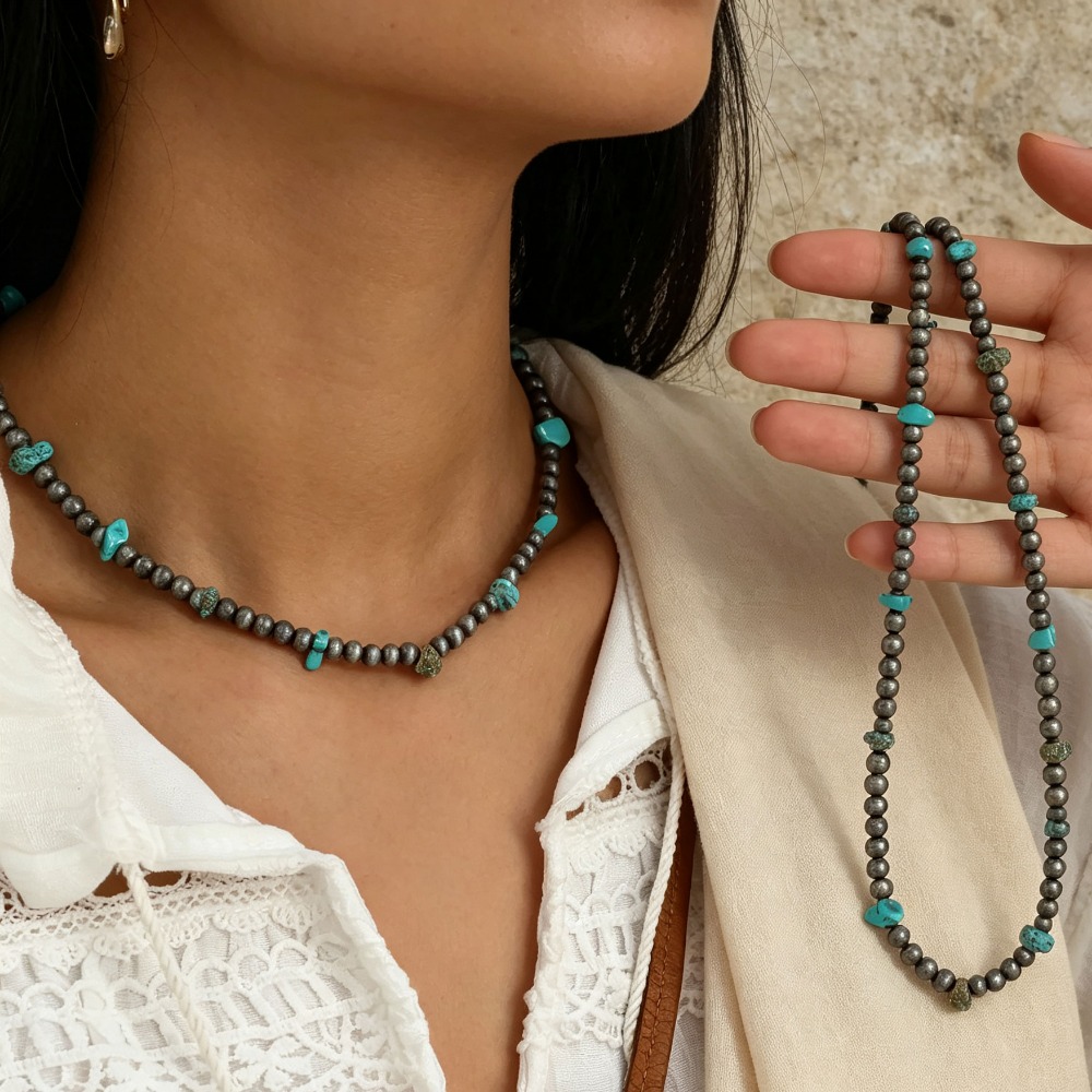 Fashion Ethnic Wear For Men - Heren Boheemse Etnische Geknoopte Ketting Natuurstenen