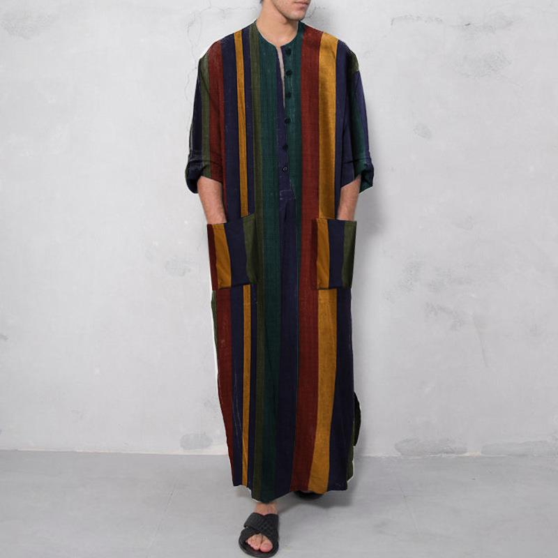 Fashion Ethnic Wear For Men - Geprint lang herenoverhemd in een lange