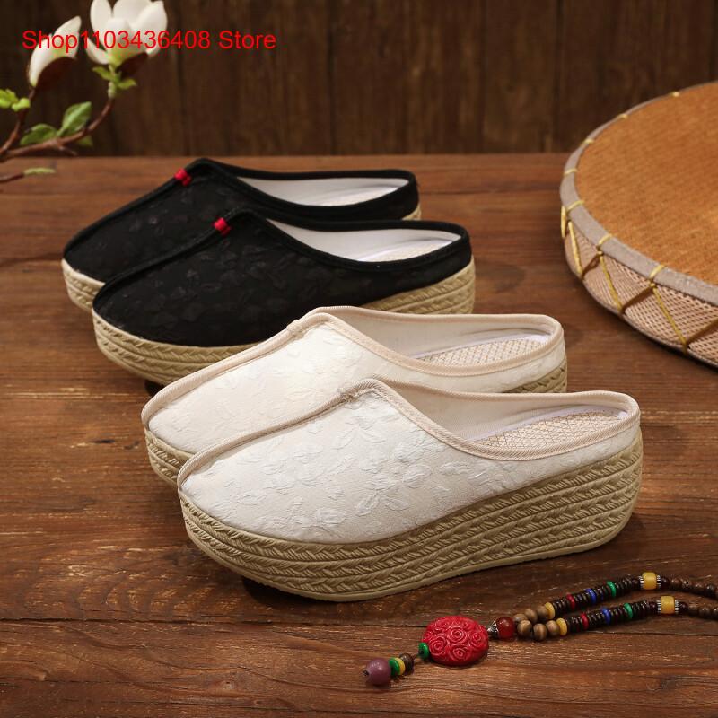The Ethnic Fashion - Nieuwe stijl slippers, lichtgewicht, dikke zool,