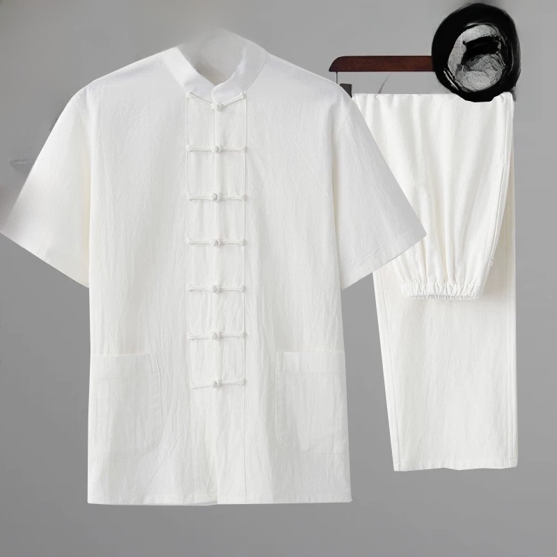 Fashion Ethnic Wear For Men - Zomer Katoen Linnen Jeugd Hanfu Korte