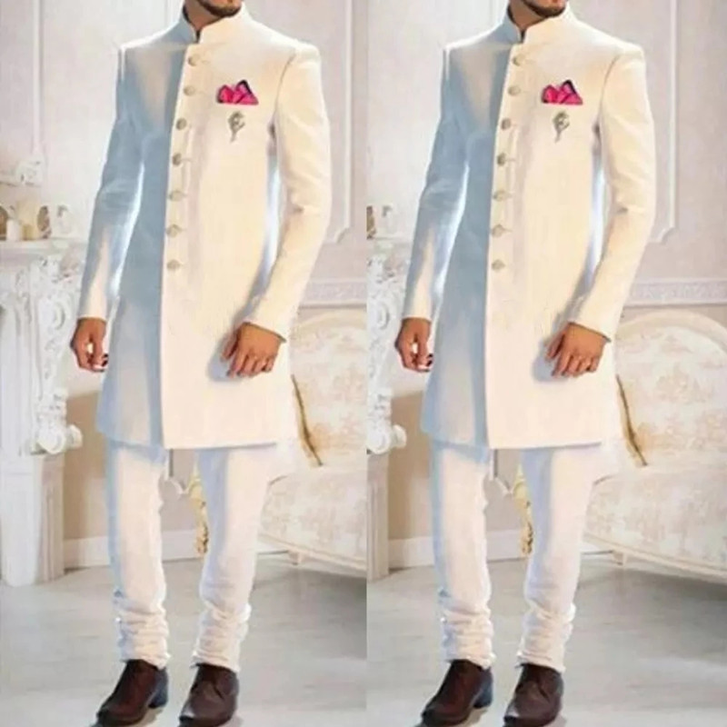Fashion Ethnic Wear For Men - Fashion Design Wit Stand Kraag Enkele