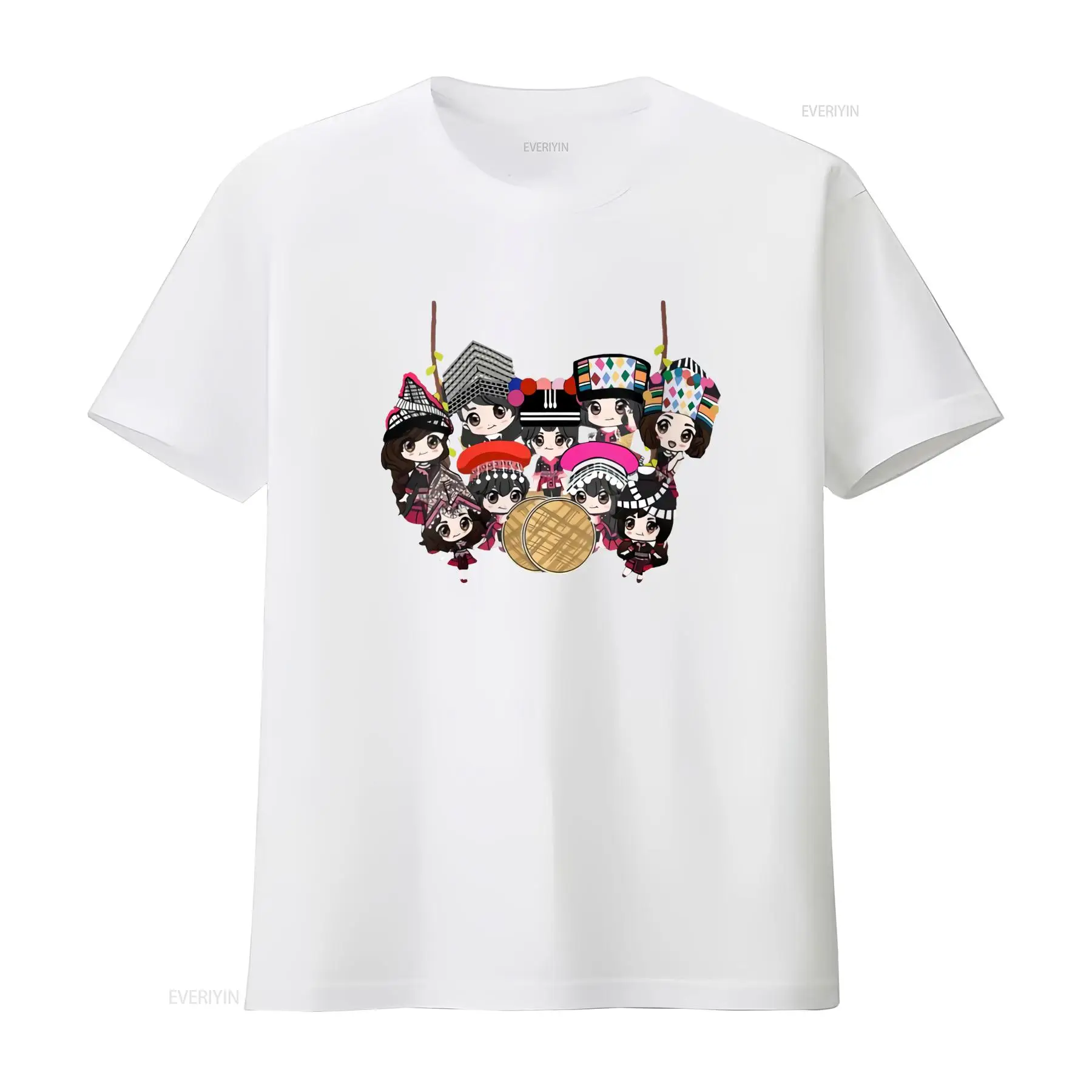 9 Hmong meisjes cartoon print  - Fashion Ethnic Wear For Men recensie en prijs