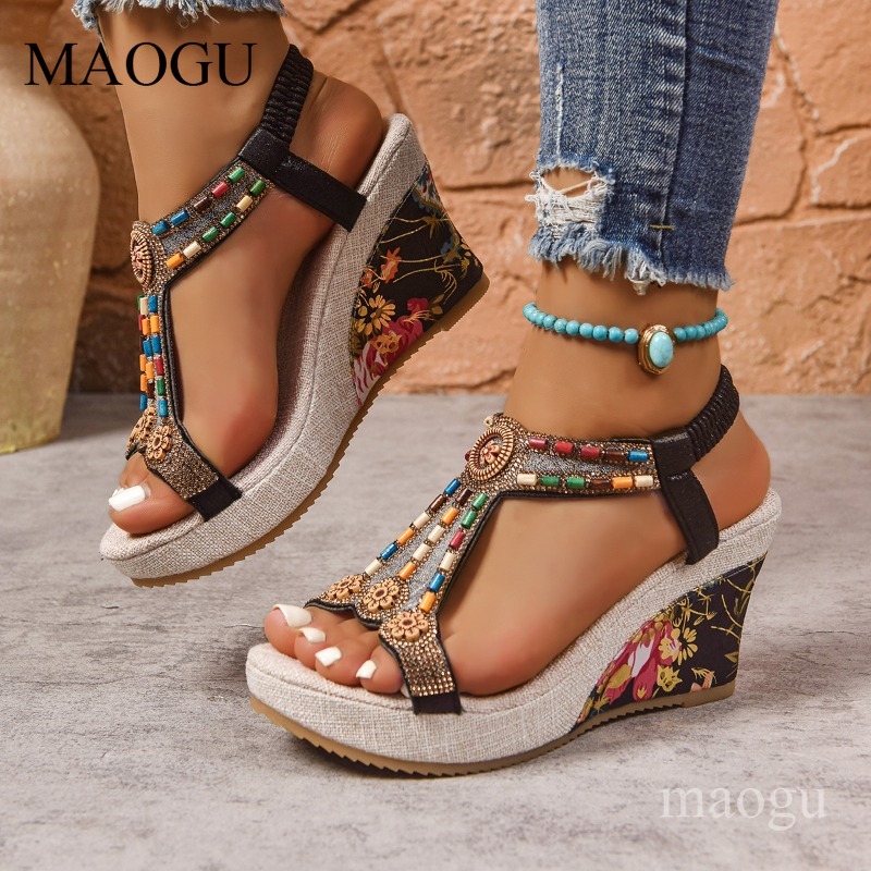 Boho sandalen met kralen en bl - Ethnic Fashion Women recensie en prijs