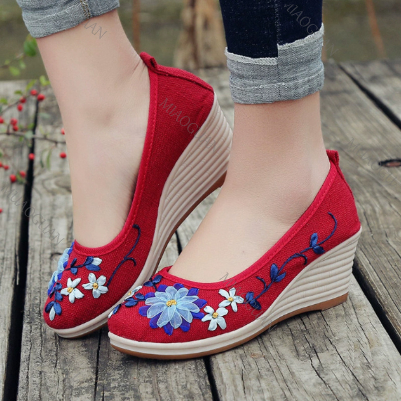 Geborduurde dames comfort wedg - Ethnic Fashion Women recensie en prijs