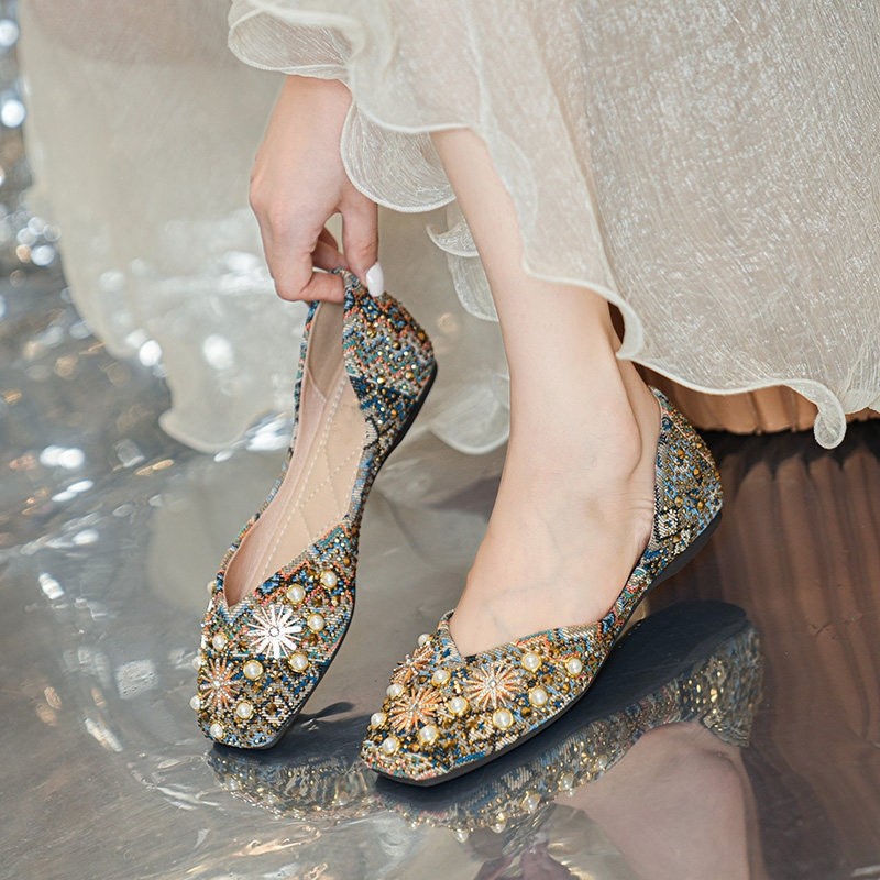 Retro geborduurde parel instap - Ethnic Fast Fashion recensie en prijs